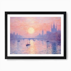 Sunset Over The Thames 1 Art Print