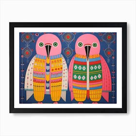 Parrot 1 Folk Style Animal Illustration Art Print