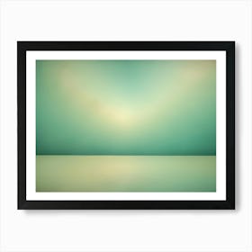 A Minimalist Background Image Featuring A Green Gradient With A Slightly Blurred Effect, Representing A Calm And Peaceful Atmosphere Art Print