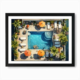 Backyard Pool Delight 3 Art Print