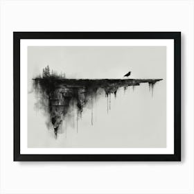 Crow On Cliff 3 Art Print