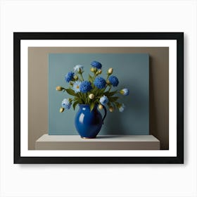 Blue Flowers In A Vase Art Print