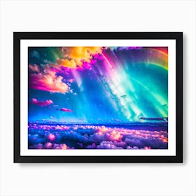 Rainbow Candy Clouds V9 Art Print