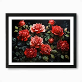 Default A Stunning Watercolor Painting Of Vibrant Red Roses An 1 (1) Art Print