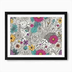 Floral Doodles 3 Art Print