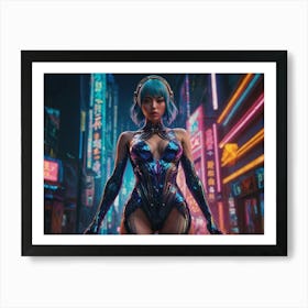 Blue Hair Goddess Art Print