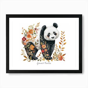 Little Floral Giant Panda 4 Poster Art Print