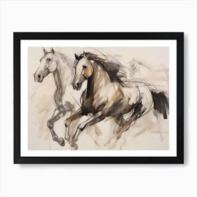 Antique Western Horse Sketch Art Print