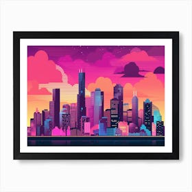 Miami Skyline Art Print