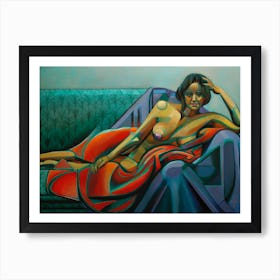 Nude On A Couch Art Print