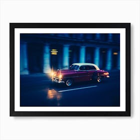 Speeding Through The Havana Night Art Print