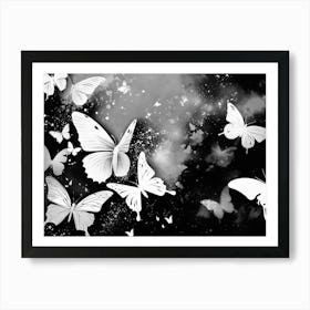 Black And White Butterflies 24 Art Print