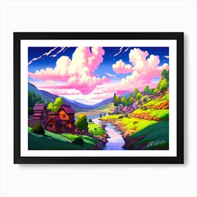 Countryside Homes - Anime Landscape Art Print