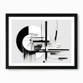 Elegance Abstract Black And White 8 Art Print