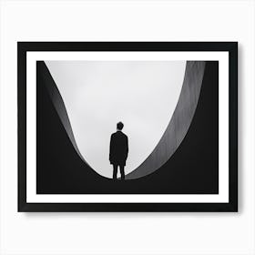 Man Standing On A Bridge Art Print