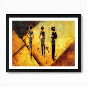 Tribal African Art Illustration In Painting Style 099 Poster