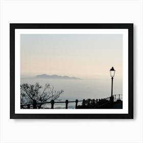 Romantic Sunrise Over The Mediterranean Sea In Italy Art Print