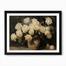 Moody Roses Vintage Painting Art Print