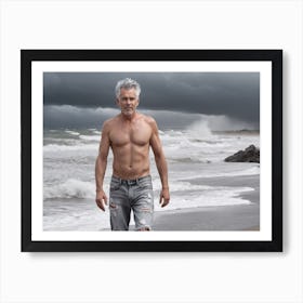 Man On The Beach Art Print