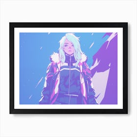 Ice Queen | Neon Glitch Art Art Print
