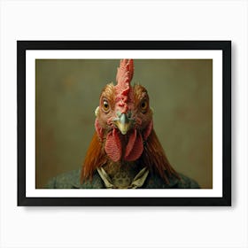 Absurd Bestiary: From Minimalism to Political Satire. Portrait Of A Rooster Art Print