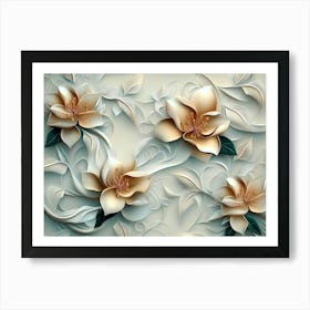 3d Design with Floral 3 Art Print