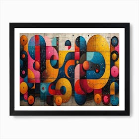 Colorful Chronicles: Abstract Narratives of History and Resilience. Abstract Painting 14 Art Print