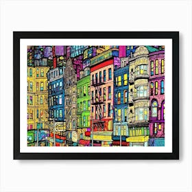 Urban Jungle Houses - Skyline Homes Art Print