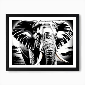 Elephant With Tusks, 1261 Art Print