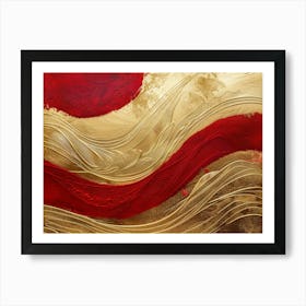 Gold And Red 5 Art Print