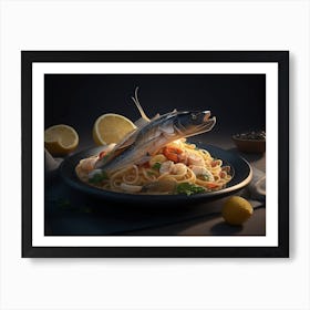 Seafood Pasta Art Print