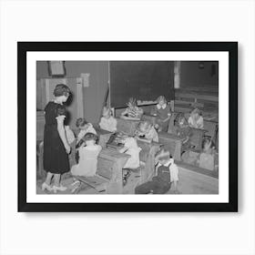 The School Day Opens With Prayer At Private School At The Farm Bureau Building, Pie Town, New Mexico By Art Print