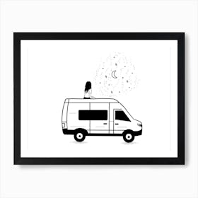 Star Gazer Van Life Art Print