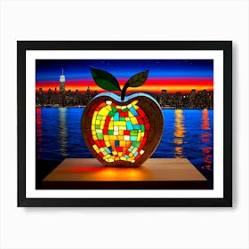 Apple Stained Glass Art Print