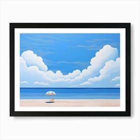 Beach With Umbrella 1 Art Print