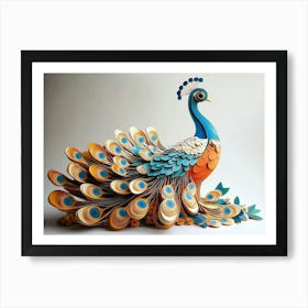 3d Carton Peacock 7 Art Print