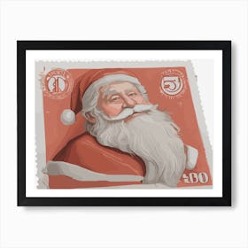 North Pole Santa Stamp Art Print