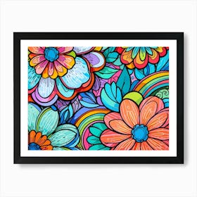 Colorful Flowers 4 Art Print