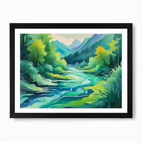 Landscape Painting 4 Art Print