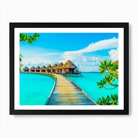 Maldives. Wooden bridge. Tropical. #2 Art Print