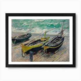 Three Fishing Boats, Claude Monet Art Print