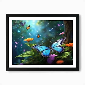 Butterfly In The Forest Art Print