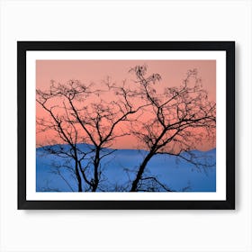 Nature's Palette, Pink And Blue Art Print
