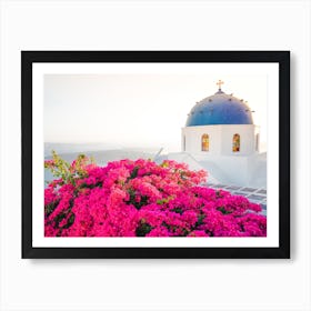 Santorini Pink Sunset Art Print