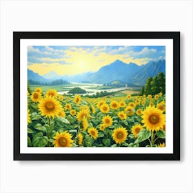 Sunflower Field 1 Art Print