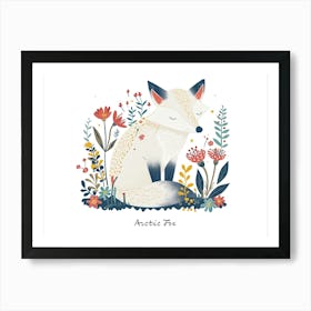 Little Floral Arctic Fox 4 Poster Art Print