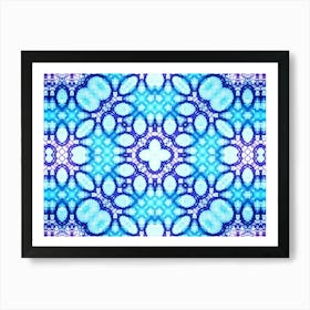 Blue Pattern With Bubbles Art Print