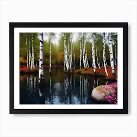 Birch Trees In Autumn 26 Art Print