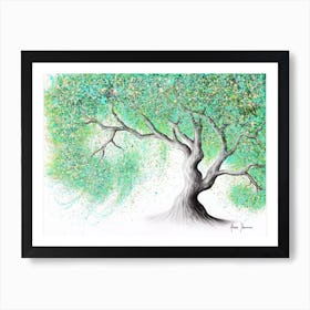 Jade Blossom Tree Art Print