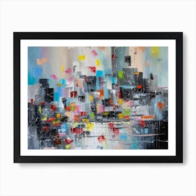 Busy Street II Abstract Grey Art Painting Art Print